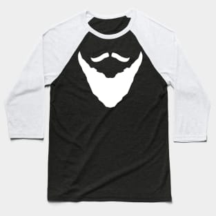 Magnificent beard and mustache (in white) Baseball T-Shirt